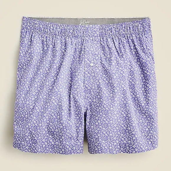 Nwt J. Crew Patterned Boxer Short Mens Blue White Print Cotton BW441 Size XXL - Picture 1 of 5